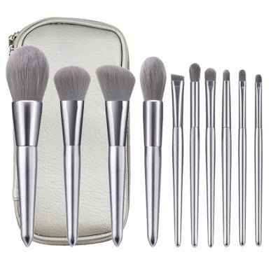 10 moonlight silver makeup brush set - Bloomfield's