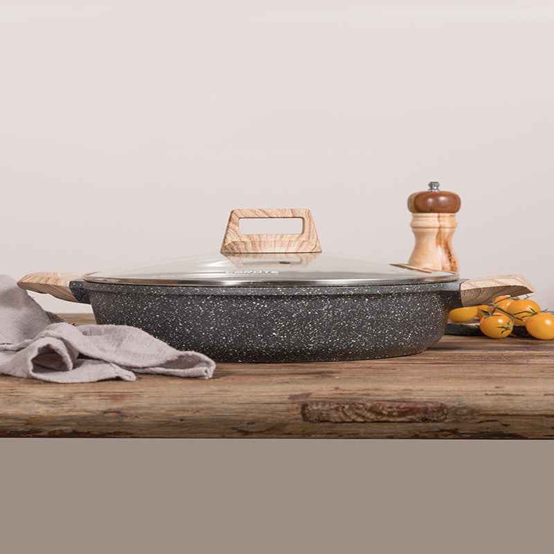 Carrot Maifan Stone Non-Stick Steak Frying Pan Without Soot and Flat Bottom