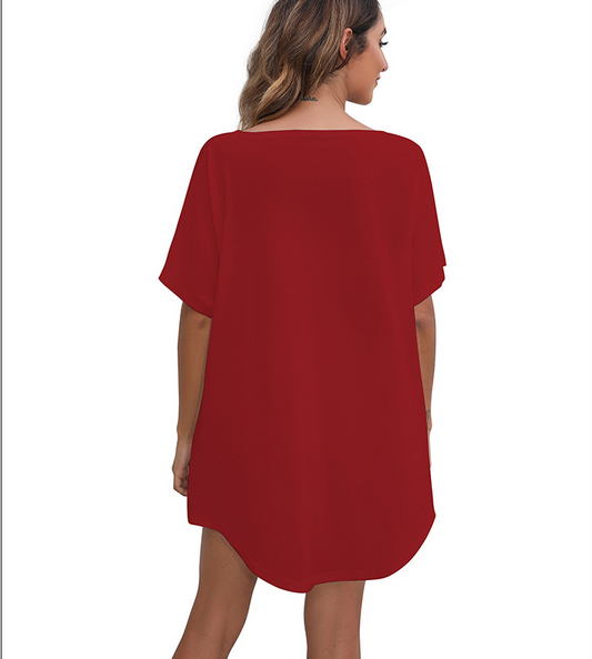 Vestido casual de talla grande con estampado digital para mujer