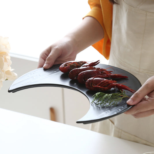 Western black slate dish sushi square solid plate