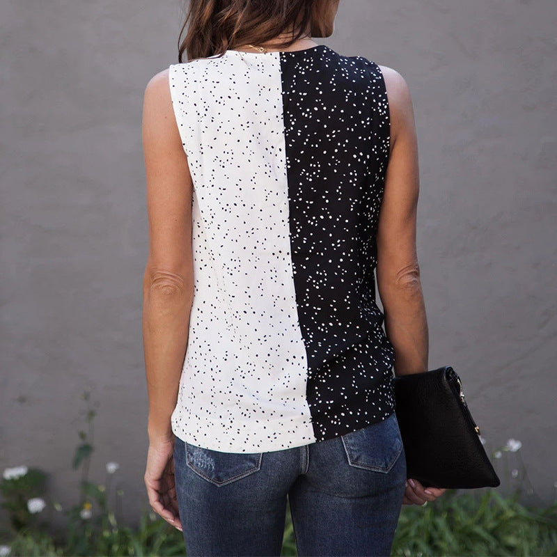 Women's Sleeveless Contrast Color Top