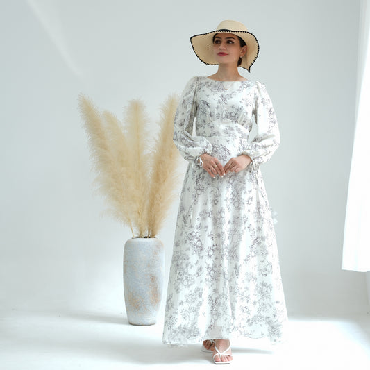 Pure Beauty Printed Ankle Length Dress