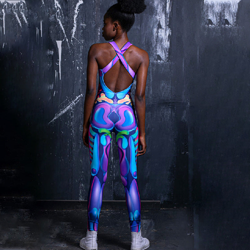 Mono con estampado de esqueleto humano para mujer