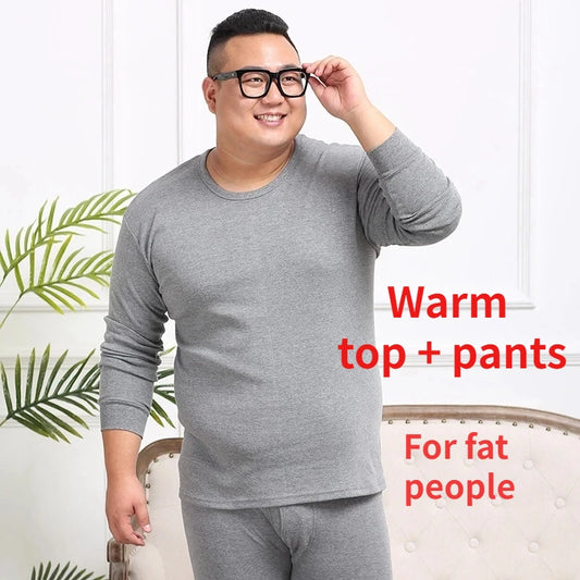 Winter Thermal Underwear Suit Man 6XL Size Fleece keep warm Men Long Johns