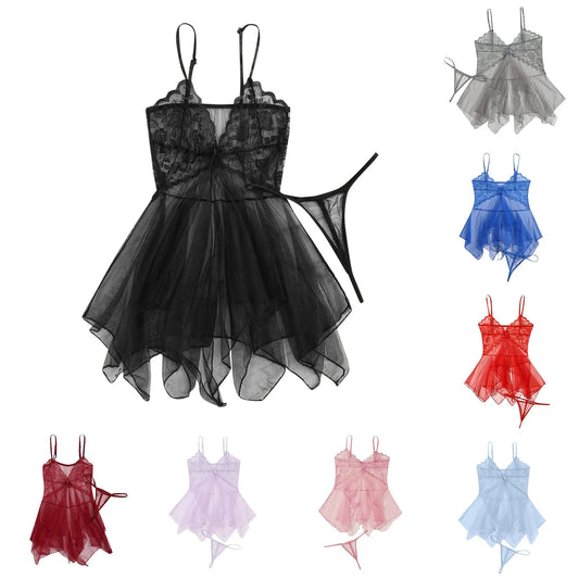 Clothes for Women Sexy Lingerie Women's Lace Fluoroscopy Beauty Tulle Elegant Reverie Sexy Lingerie Garter