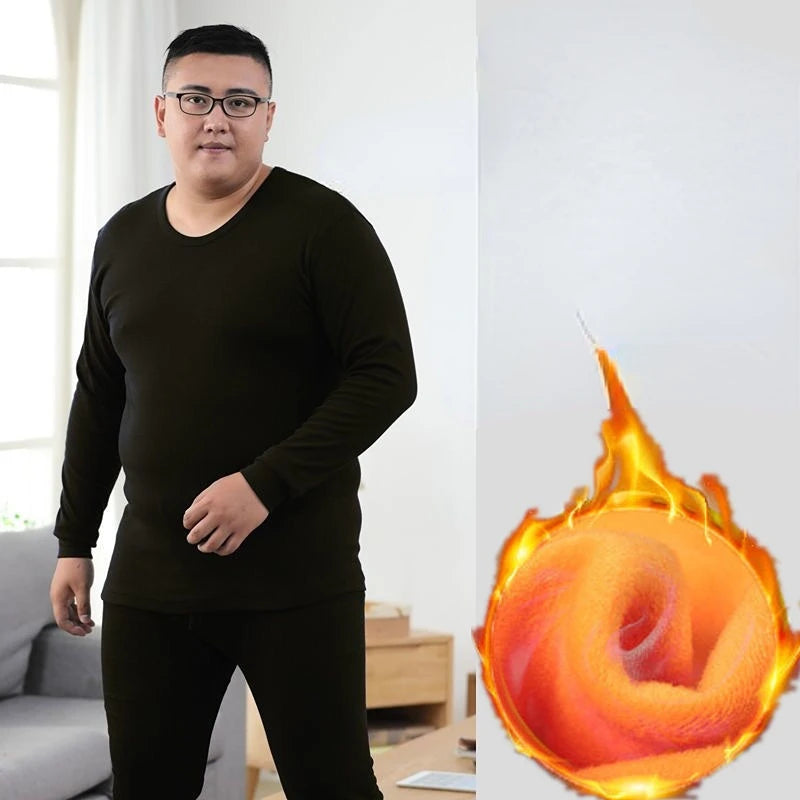 Winter Thermal Underwear Suit Man 6XL Size Fleece keep warm Men Long Johns