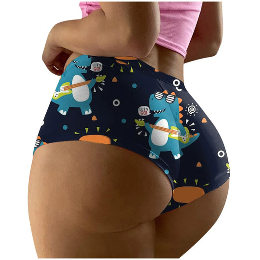 Underwear For Women Thong Women's Fashion Sexy High Waist Underwear Printed Seamless Breathable