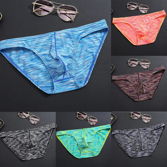 Men's Triangle Boxer Shorts Funny Sexy Comfortable Breathable Shiny Underwear Summer U Convex Pouch