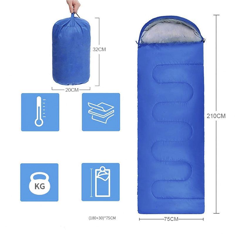 Saco de dormir de algodón hueco para acampar al aire libre, tipo sobre, para invierno