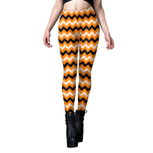 Carica l&#39;immagine nel visualizzatore di Gallery, Halloween Pumpkin Head Digital Printing Stripe Tight Feet Women&#39;s Leggings