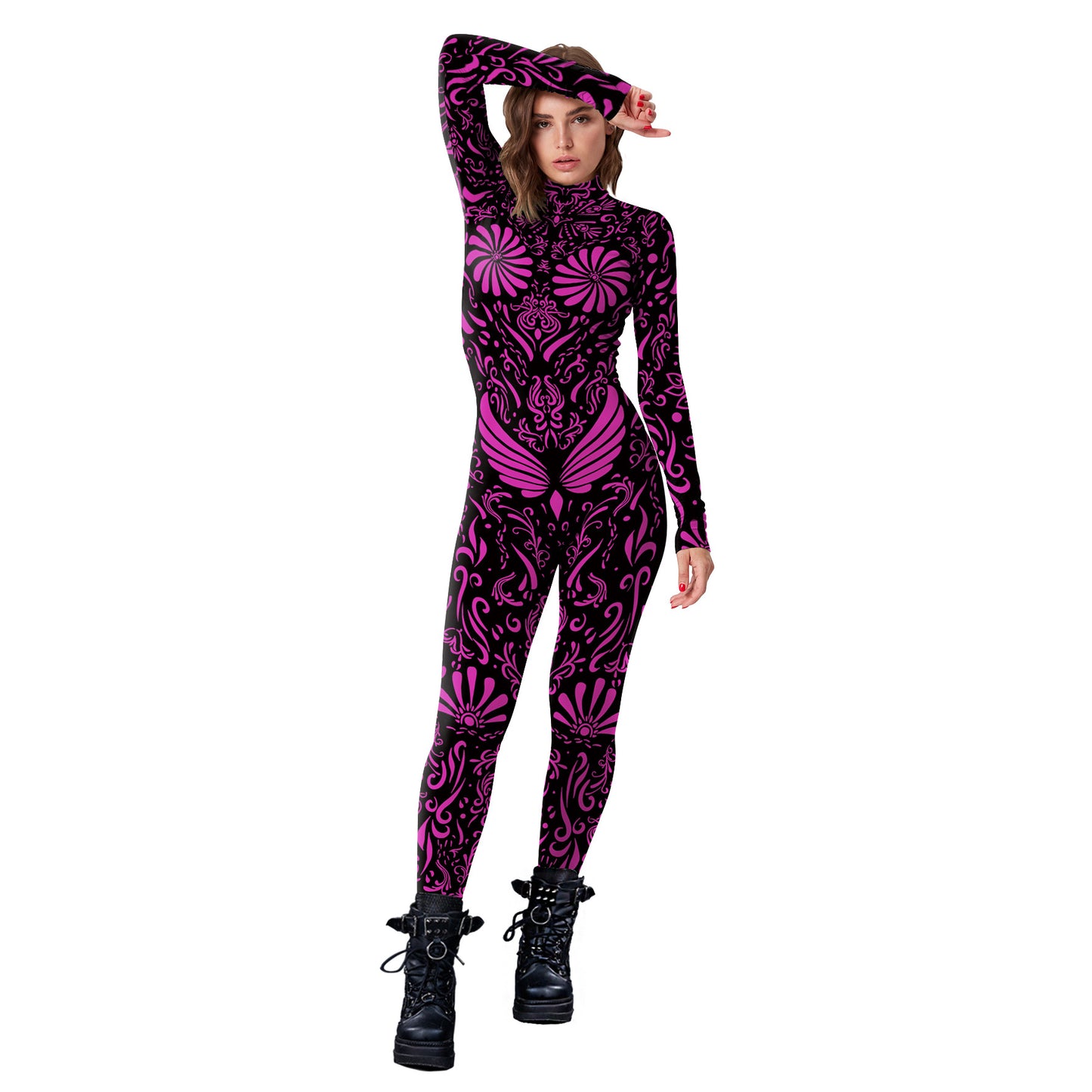 Women's Halloween Digital Printing Tight Jumpsuit