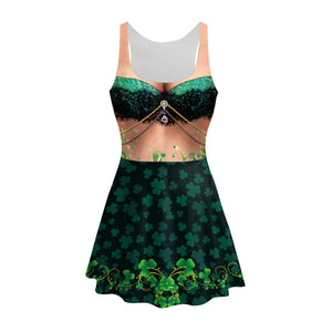 Oversized Women's St. Patrick's Day Printed A-line Dress