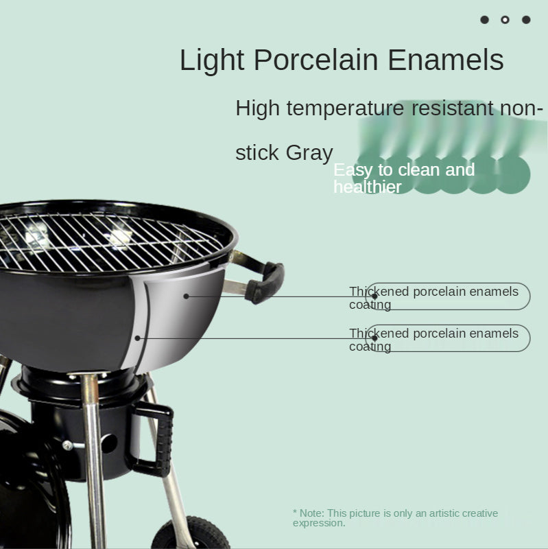 Home Outdoor BBQ Grill Portable Grill 3.5 Inch  Charcoal Grill Heat Resistant Pressure Resistant Grill