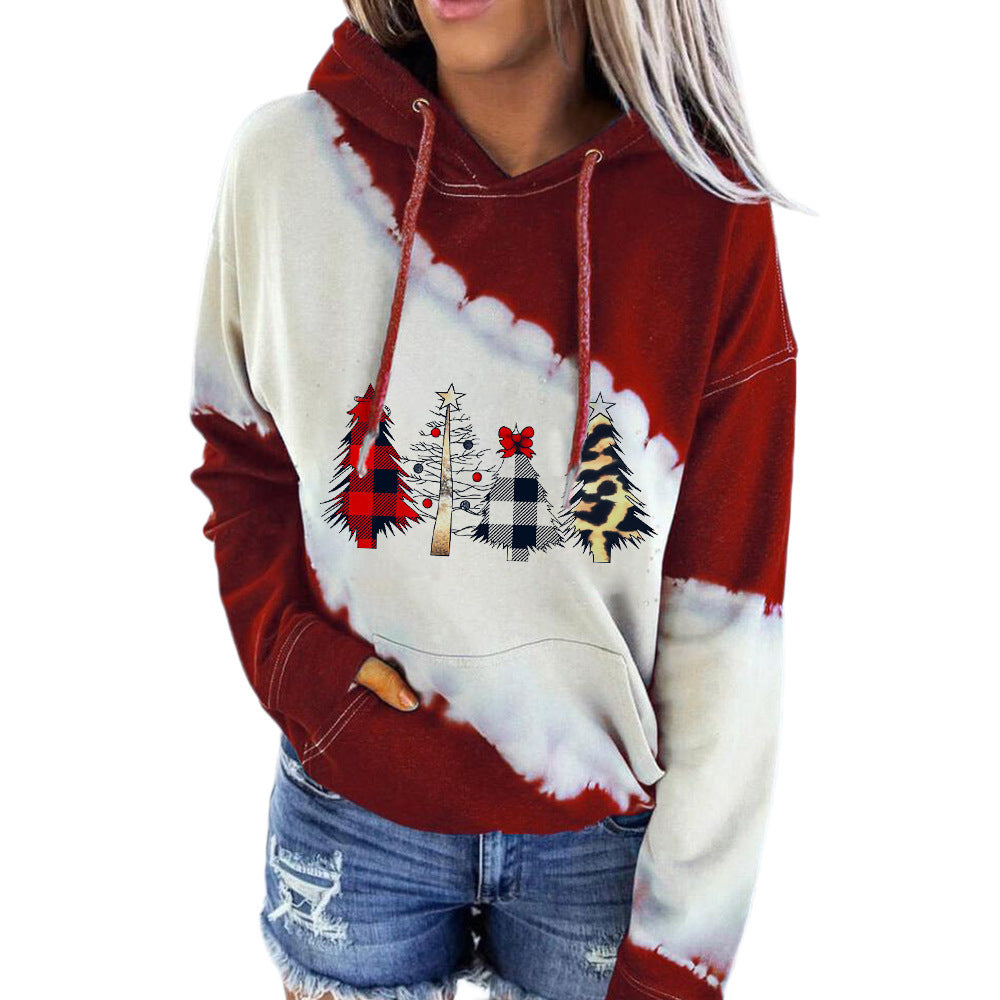 Christmas Series Hooded Pocket Sweater For Women