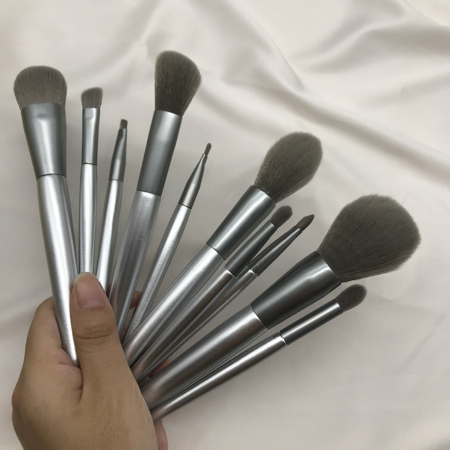 10 moonlight silver makeup brush set - Bloomfield's