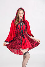 Carica l&#39;immagine nel visualizzatore di Gallery, Halloween Gothic Style Red Hat Costume Play Cloak