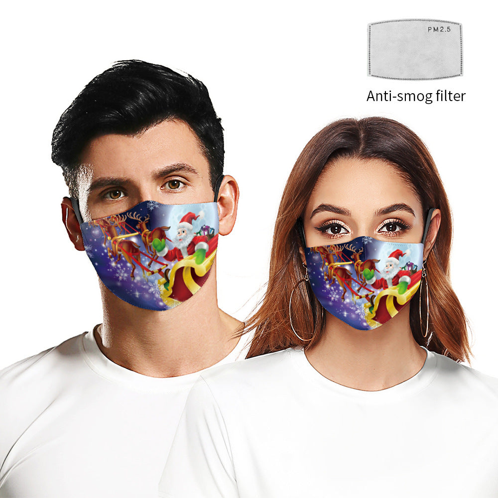 Santa Elk Digital Printing Double-layer Dust Mask