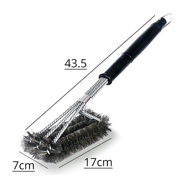 12 inch stainless steel curl cleaning brush BBQ grill brush BBQ professional cleaning wire brush - Bloomfield's