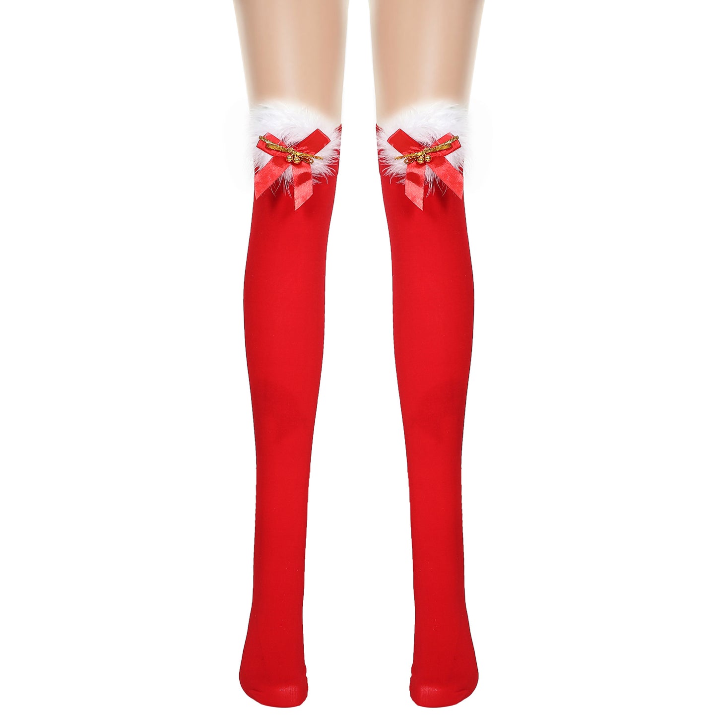 Thickened Women's Red Long Bow Christmas Stockings