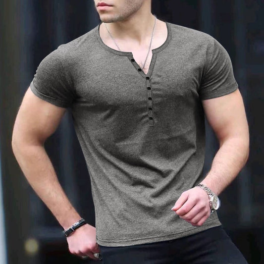 Short Sleeve Men's Solid Color T-shirt