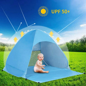 Pop Up Beach Tent For 1-3 Person Rated UPF For UV Sun Protection Waterproof