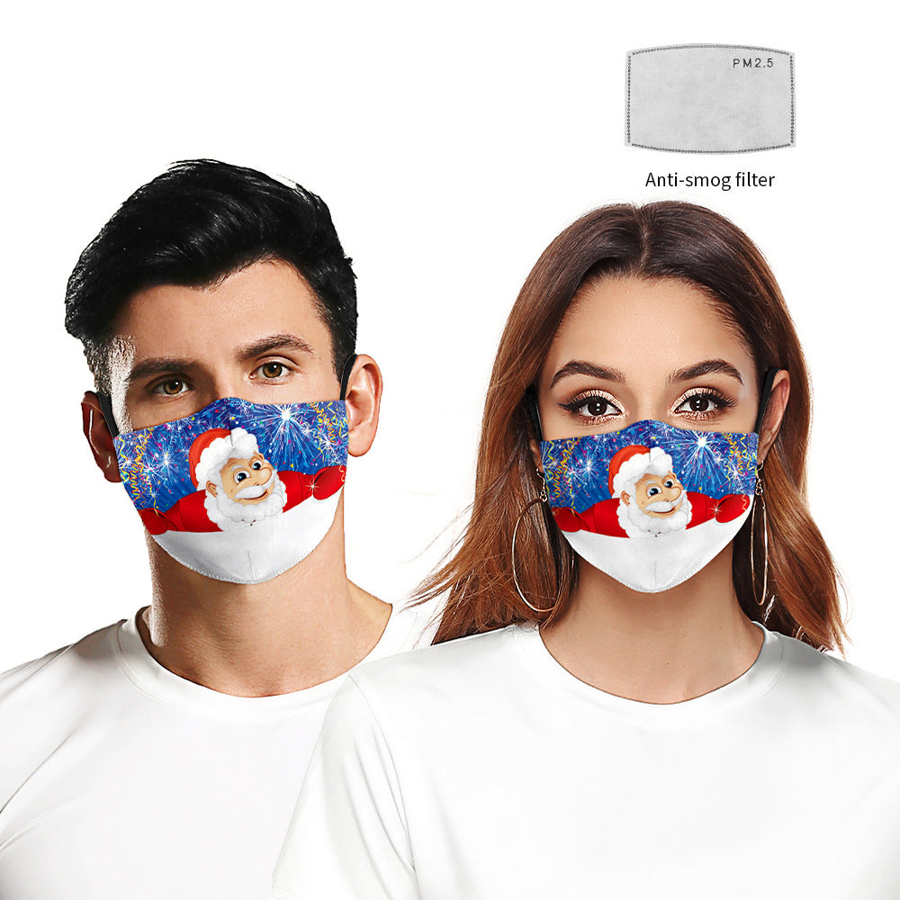 Christmas Digital Printing Double-layer Dust Mask