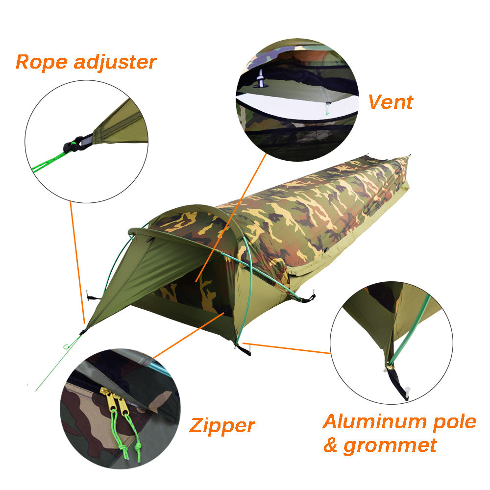 Easy To Build Lightweight And Windproof Bivy Tent With Waterproof Coating