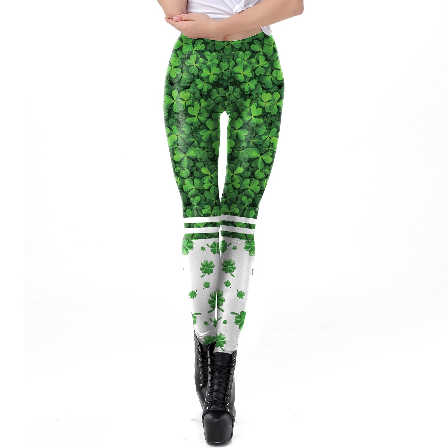 Holiday Printed Pencil High Waisted Slim Women's Leggings