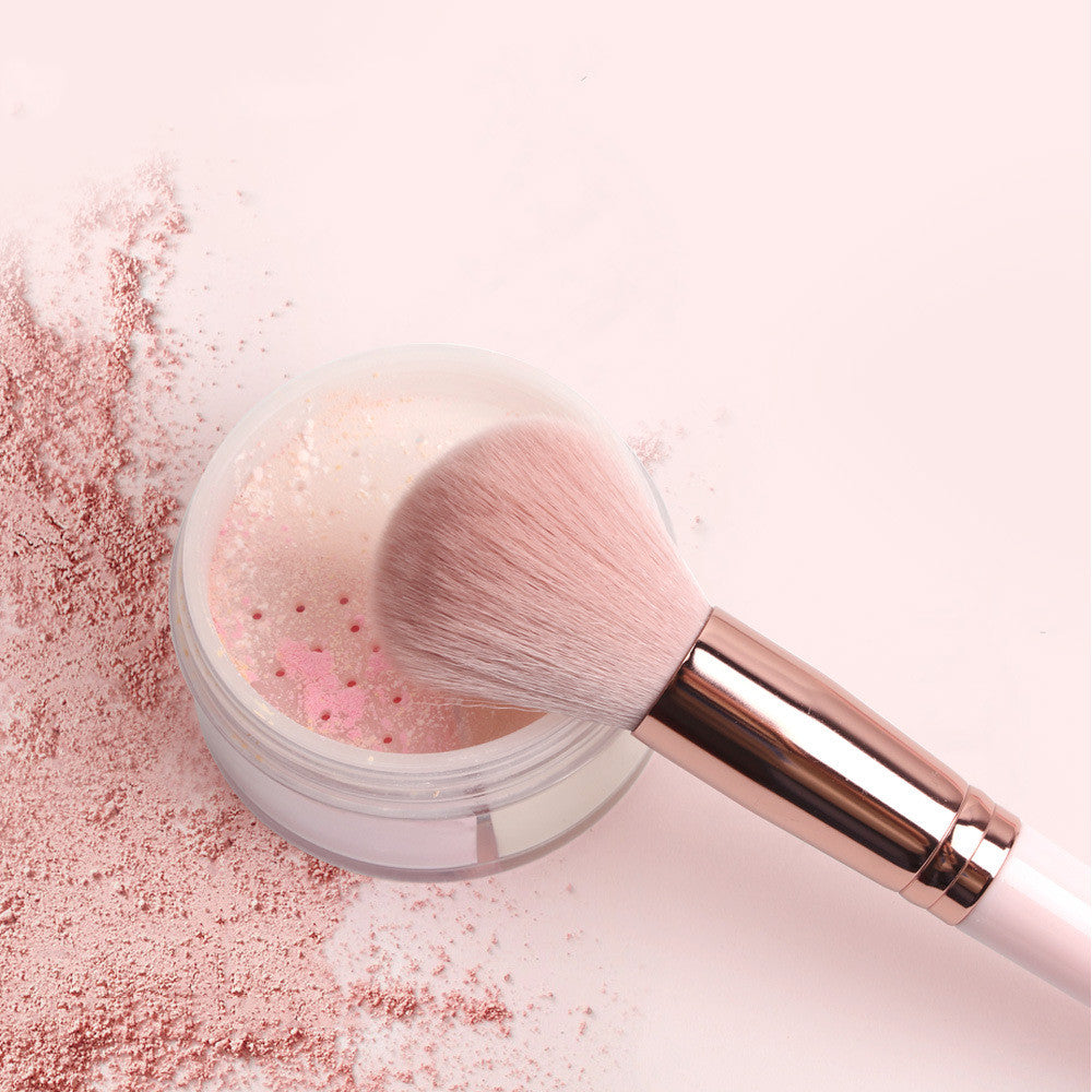 Pink makeup brush set powder eyeshadow blend