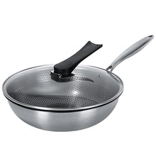 画像をギャラリービューアに読み込む, Stainless Steel Wok Non-stick Pan Full Screen Honeycomb Design No Lampblack No Coating Frying Pan Kitchen Tools Kitchenware New