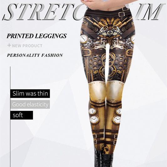 Women's Peripheral Dark Steam Fashion Stretch Digital Printing Tights