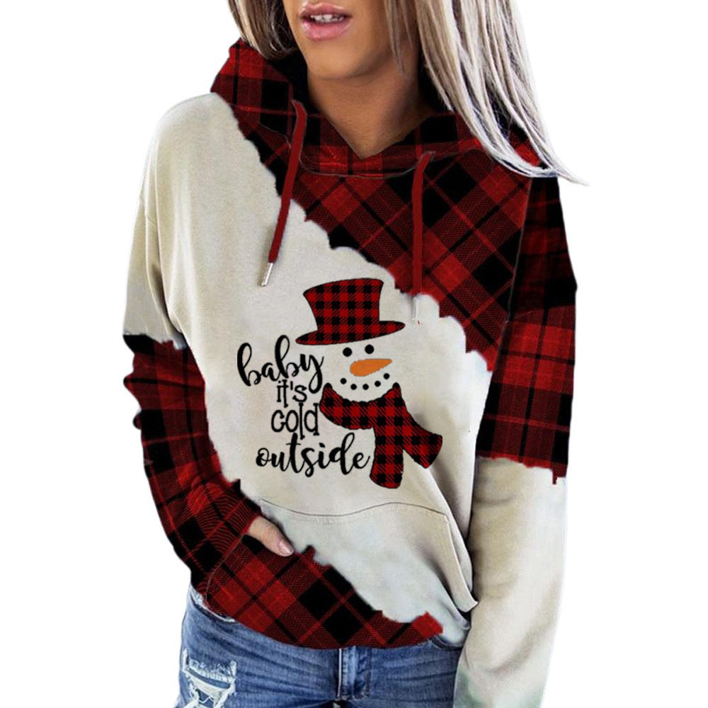 Christmas Series Hooded Pocket Sweater For Women