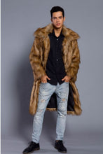 Load image into Gallery viewer, Men&#39;s Overcoat Faux Fur Coat Long Trench Coat