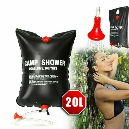 20L Camping Shower Portable Compact Solar Sun Heating Bath Bag Outdoor Travel - Bloomfield's