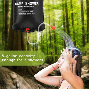 20L Camping Shower Portable Compact Solar Sun Heating Bath Bag Outdoor Travel - Bloomfield's