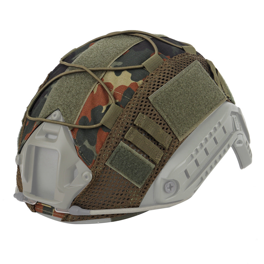 Military style tactical helmet with nylon mesh