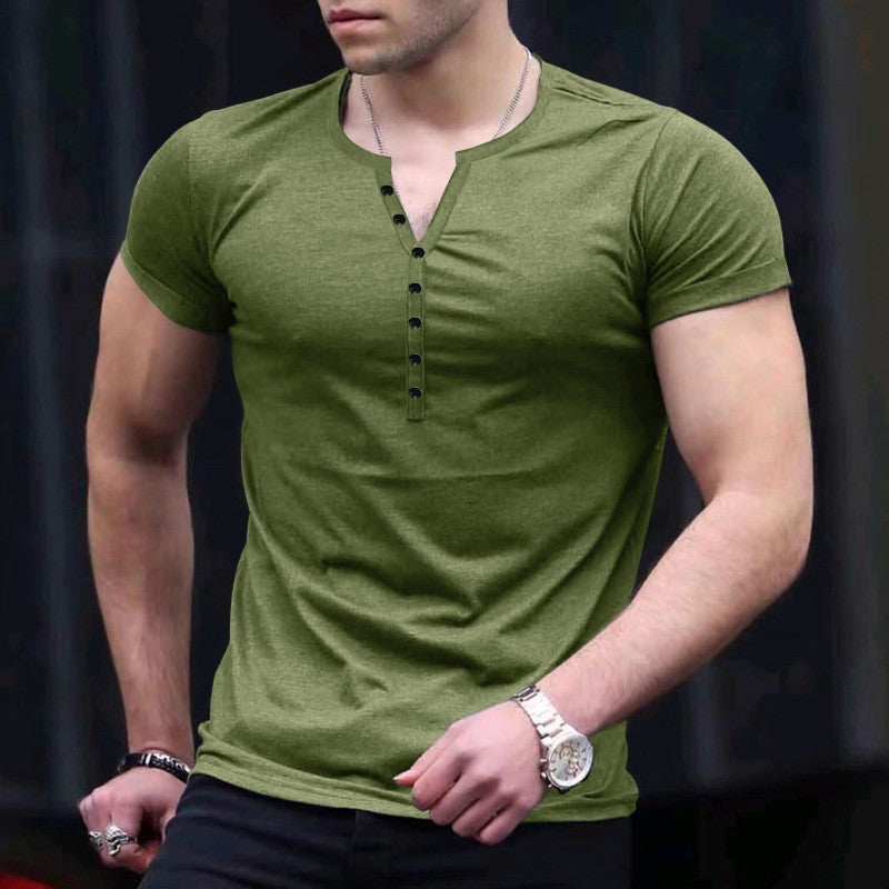 Short Sleeve Men's Solid Color T-shirt