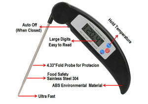 Instant-Read Meat Thermometer Digital Electronic Food Temp Kitchen Cooking Grill