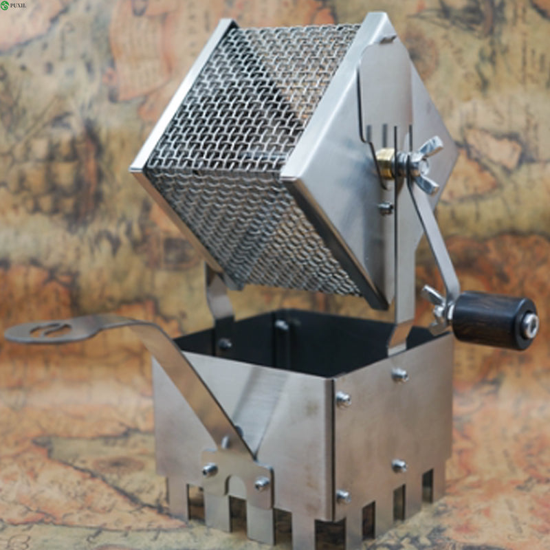 Hand Cranked Bean Roaster Mesh Grill Stainless Steel