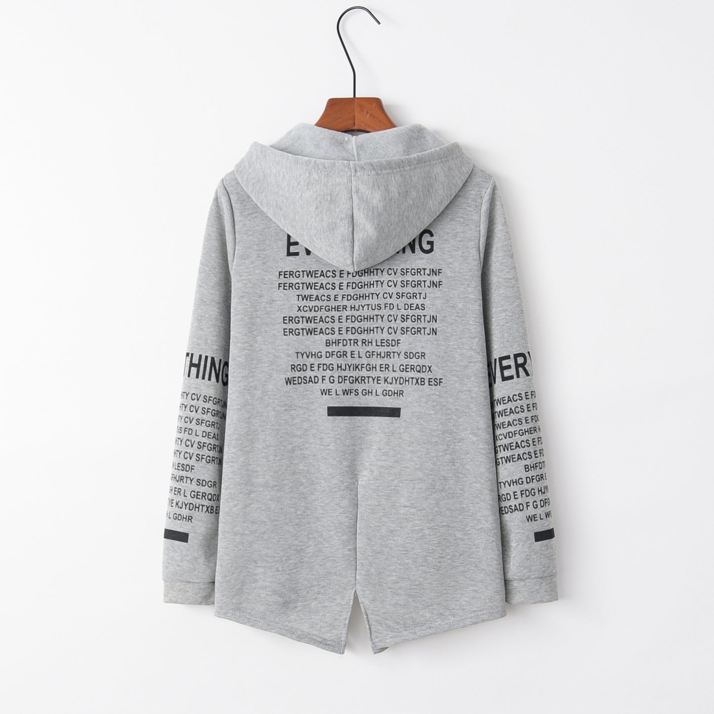 Women's Fashion Casual Graffiti Letter Print Zipper Hooded Sweater