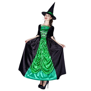 Halloween Women's Witch Green Dress