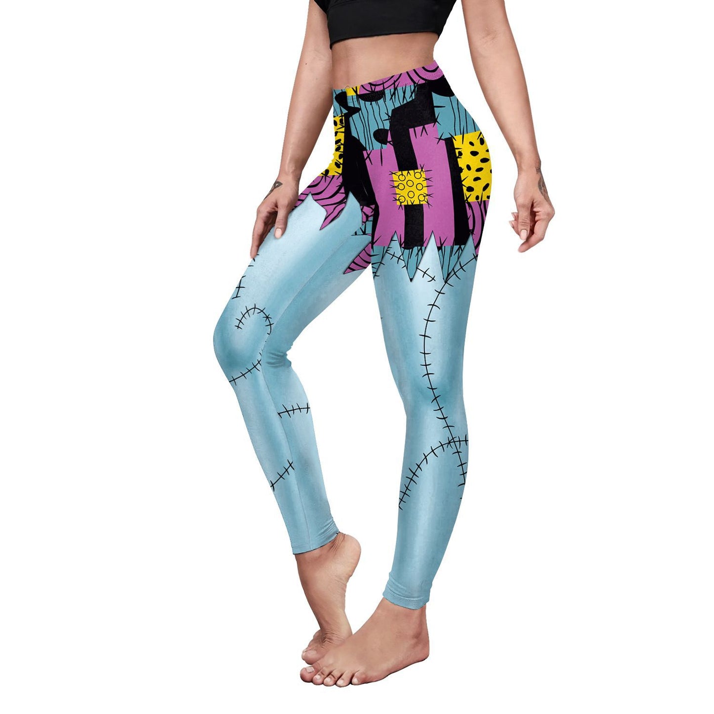 Christmas Horror Night Cos Pants Sally Halloween Digital Print Hip Shaping Pants Leggings