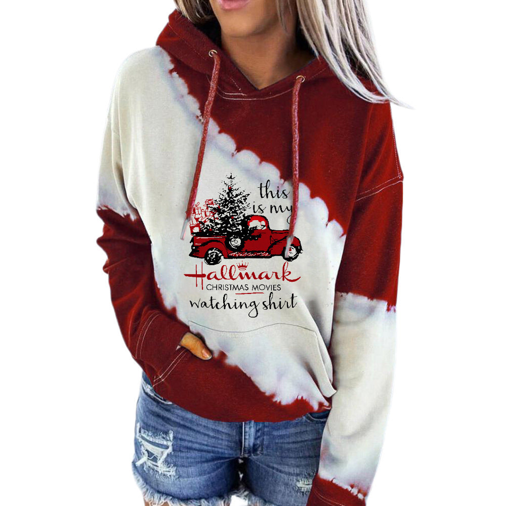 Christmas Series Hooded Pocket Sweater For Women