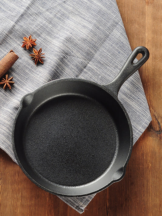 Uncoated non-stick thickened cast iron pan