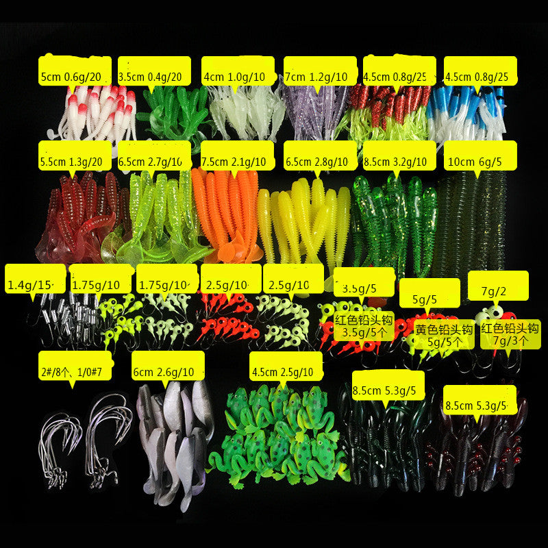 Weihe Lead Hook Bait Set 301 Pieces Of Bionic Bait, Fake Bait, Lure Bait, Soft Insect Bait