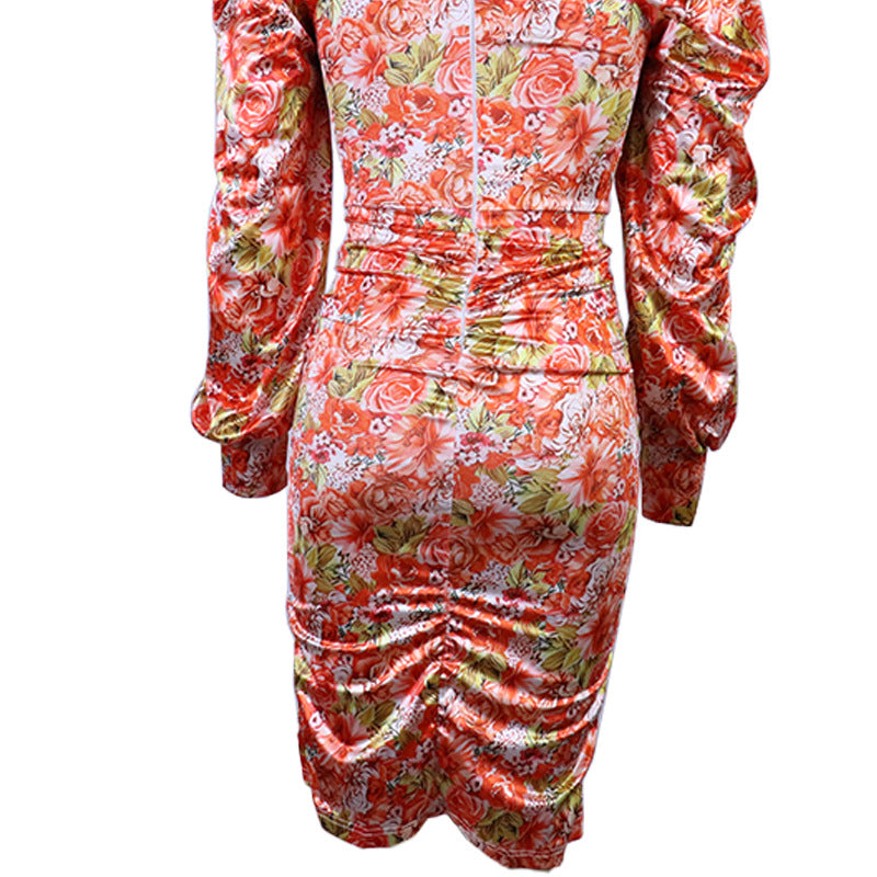 Women's Long-sleeved Printed Dress