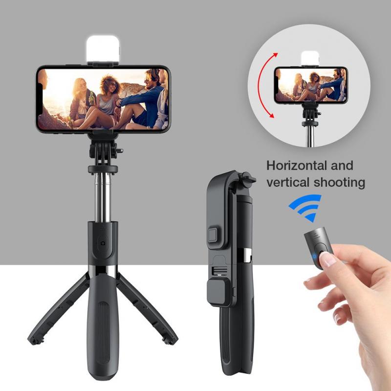 Compatible con Apple, Bluetooth Selfie Stick Control remoto móvil Trípode