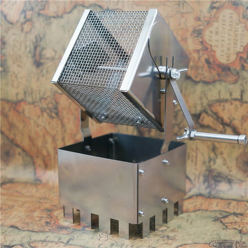 Hand Cranked Bean Roaster Mesh Grill Stainless Steel