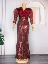 Laden Sie das Bild in den Galerie-Viewer, Heavy Industry Yarn Water Soluble Evening Long Dress