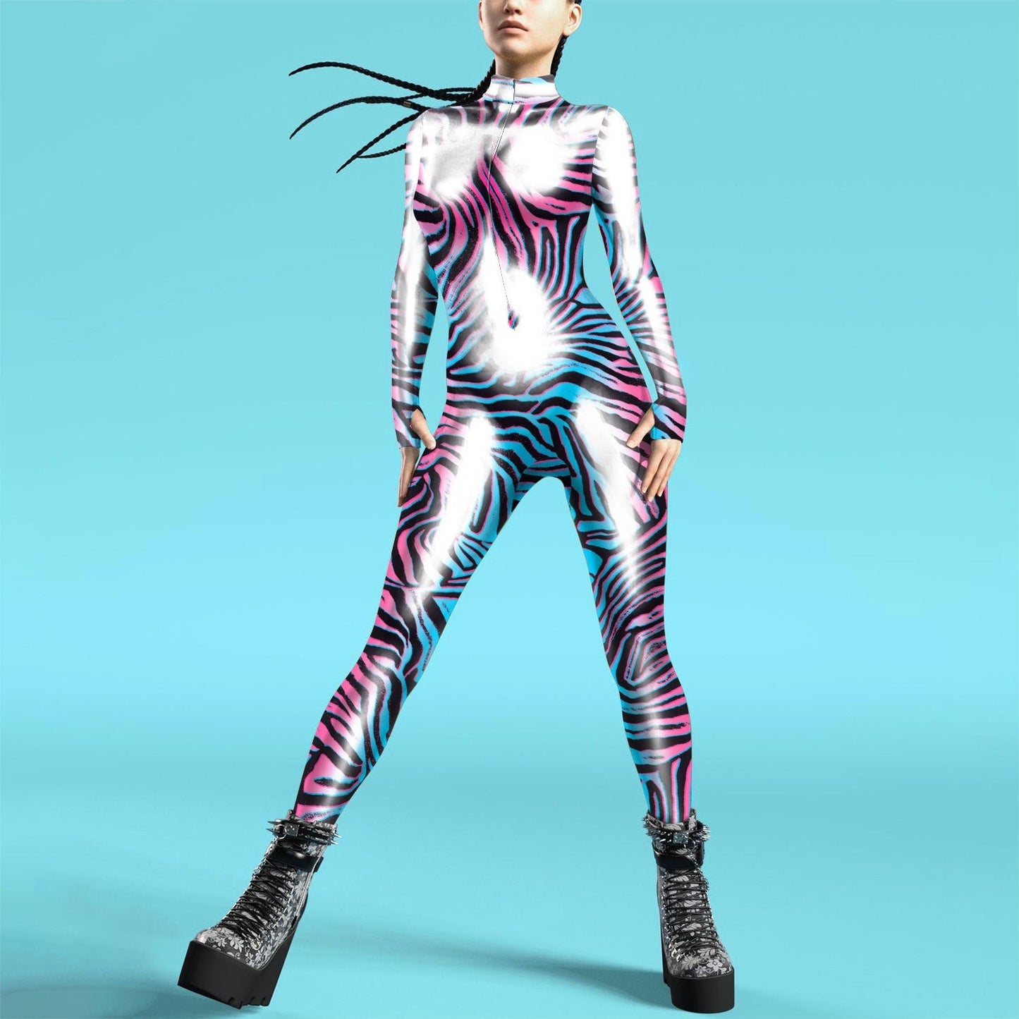 3D Digital Printed Buttoned Hand Jumpsuit - Bloomfield's